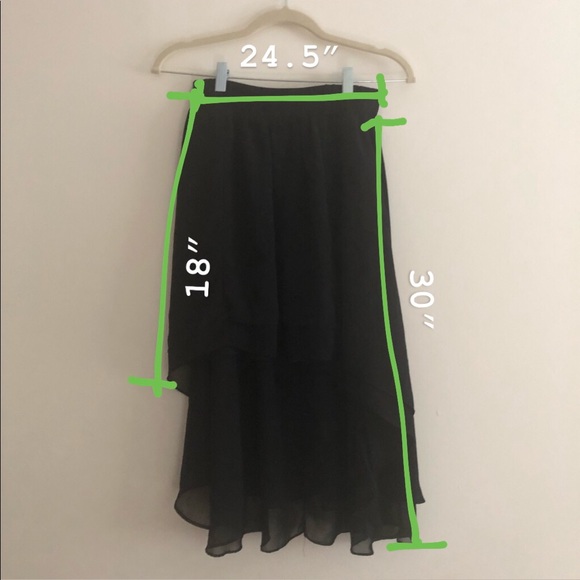 UO - Black Chiffon High-Low Skirt - Picture 3 of 3